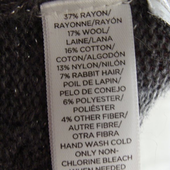 ANN TAYLOR LOFT Gray & Silver CABLE Knit WOOL/ANGORA Blend Sweater Sz XS - Picture 5 of 6